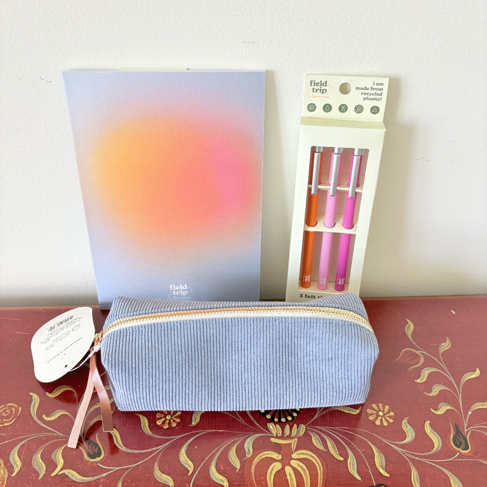 NWT Felt Tip Pens, Lined Journal and Pencil Case. Dorm Ready, Back2School